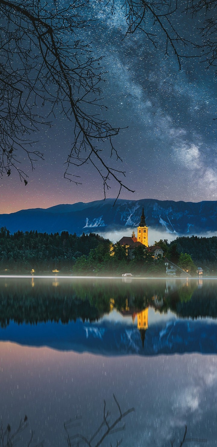 Starry lakeside Night