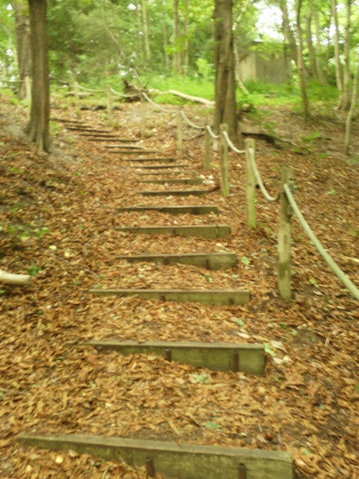 steil Berg auf