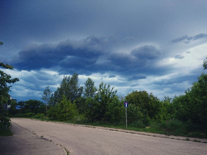 Nice Sky in center polish village
