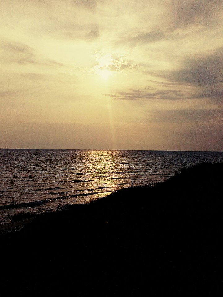 the setting sun