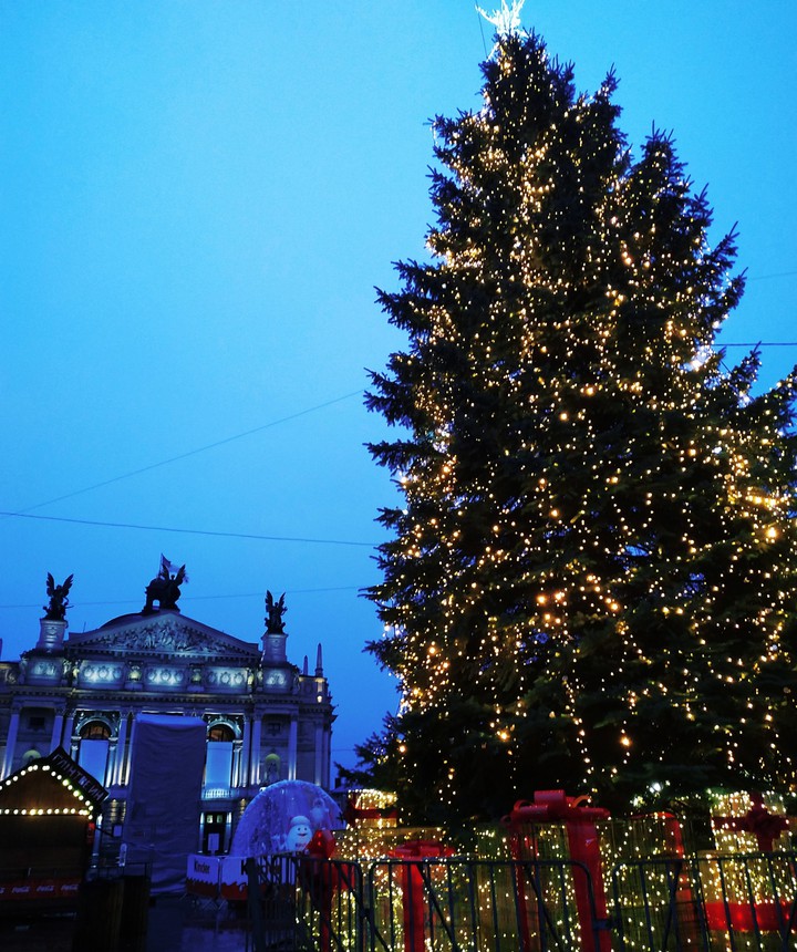 Lviv Opera & New Year's Tree