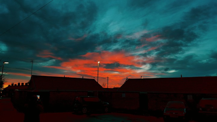 red clouds in the sky