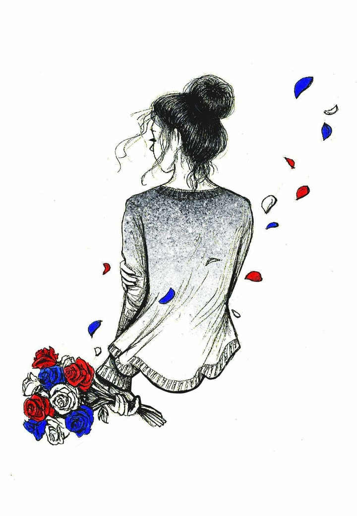Girl with roses
