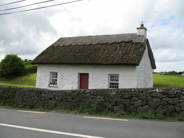 thatched stone cottage