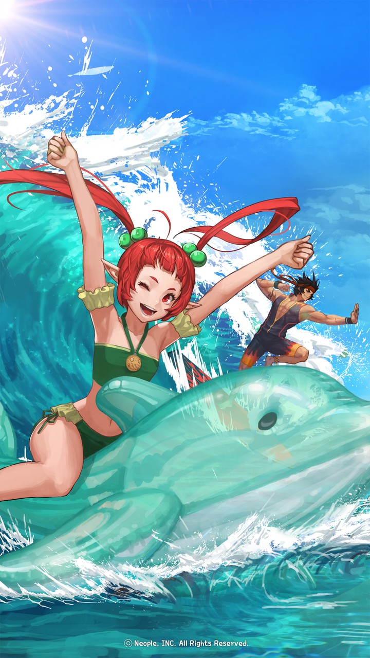Summer in DFO - Female Mage & Male Fighter