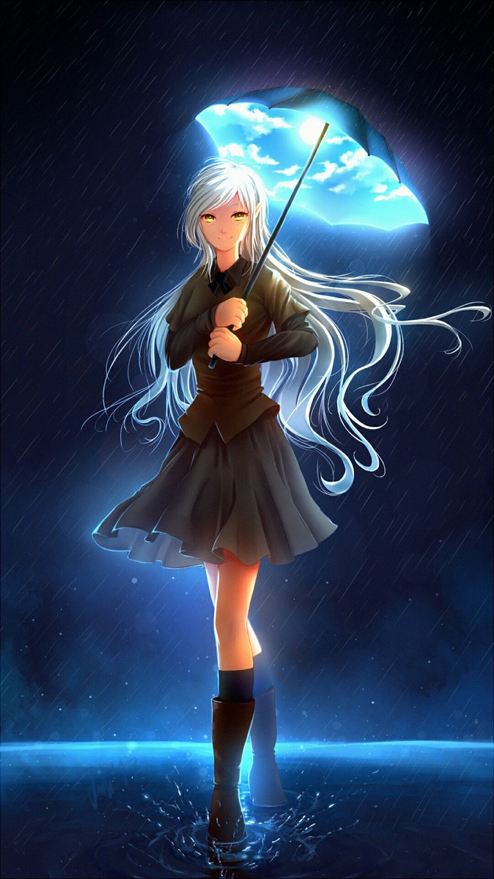 Alone girl in rain [Animation]