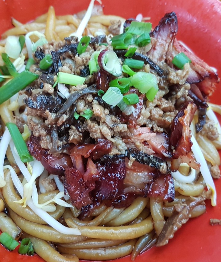 Chinese honey glazed pork noodles