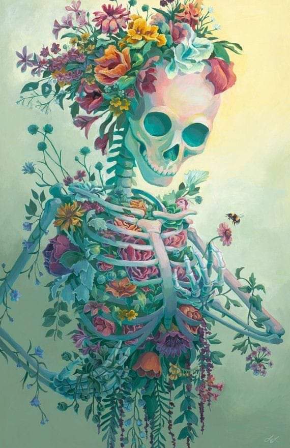 Flowers in a skelton