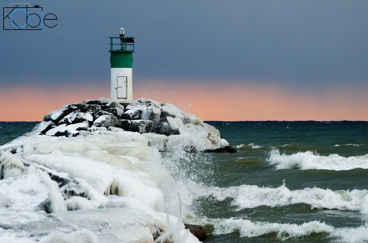 Light House in winter at Lake Ontario