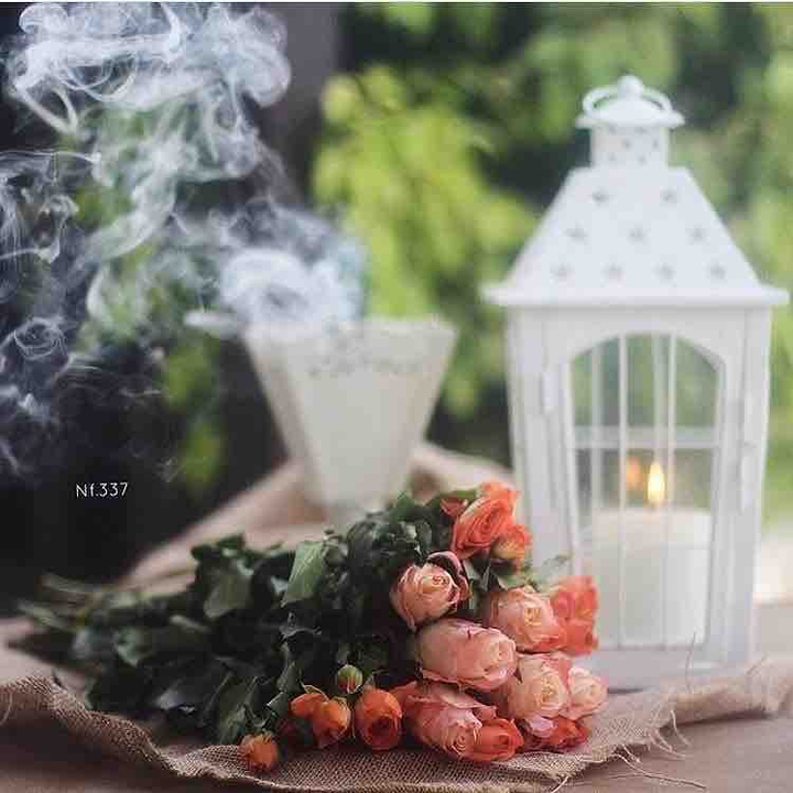 Flowers and a lamp