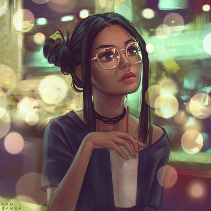 Cute glasses girl