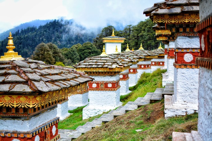 Stupas at Dochula Pass, Bhutan
