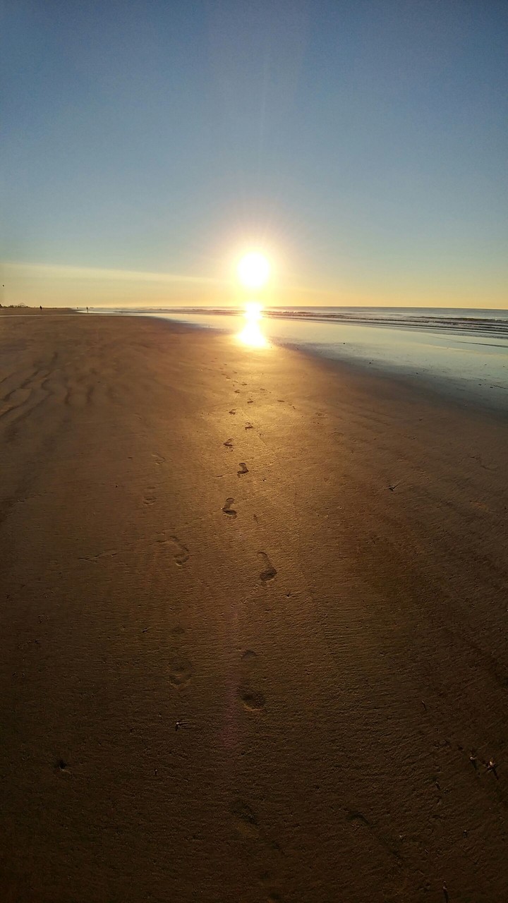 Footsteps at sunrise