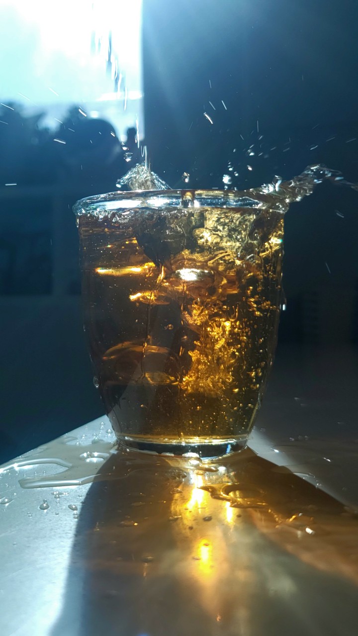 Sunset fading inside a cup