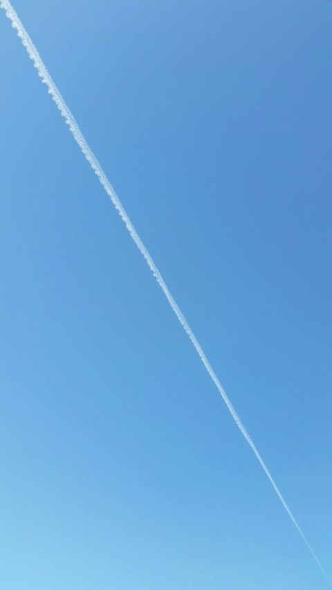 Trail from an airplane in the sky