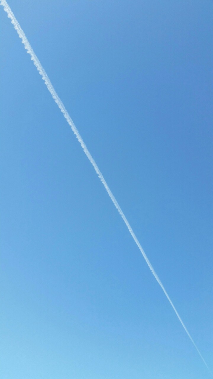 Trail from an airplane in the sky