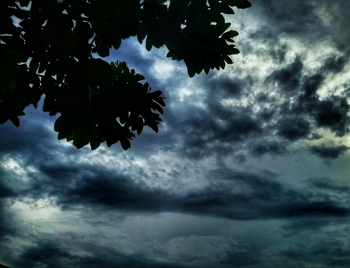 Cloudy sky.