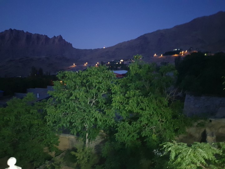 night in village