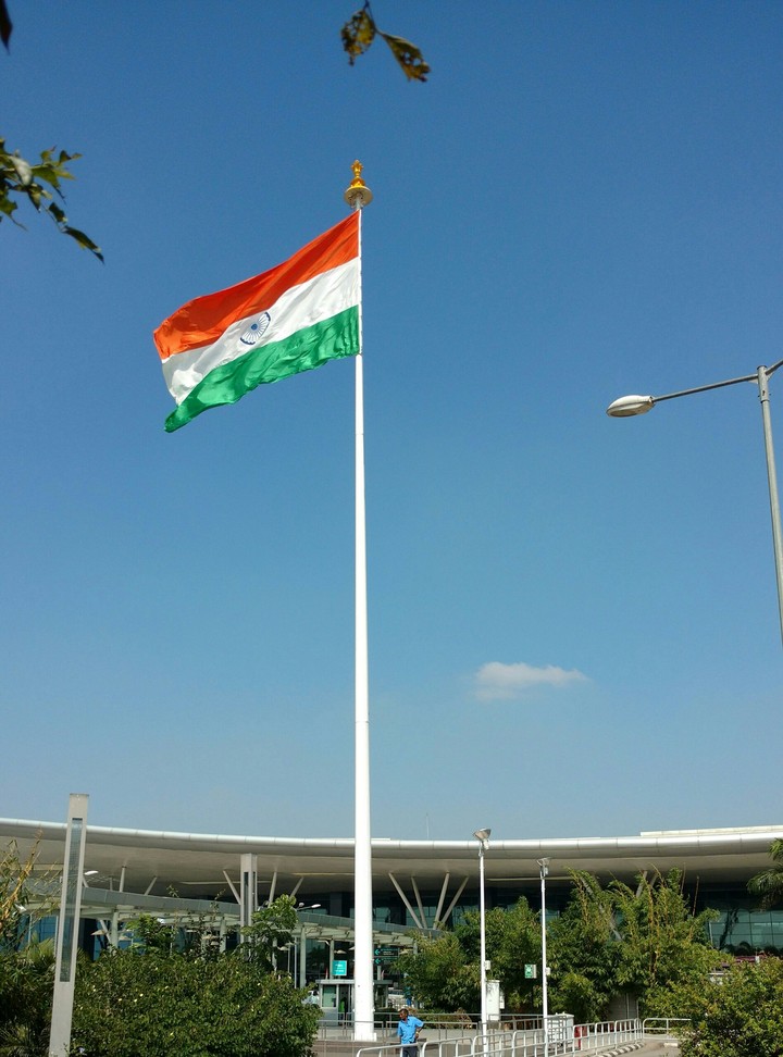 indian flag, at bangalore international airport