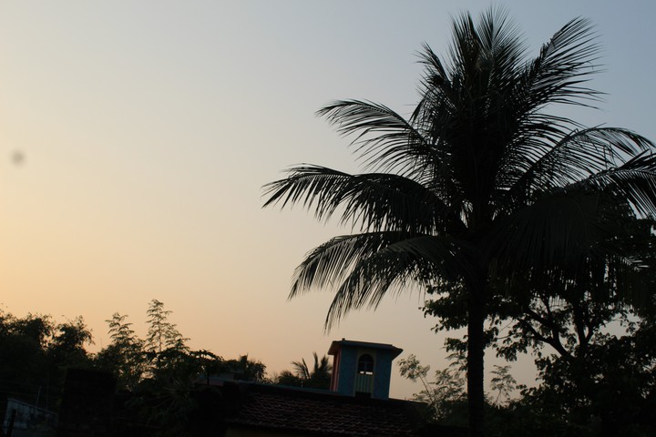 village sunset view