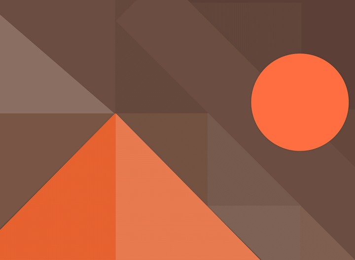 Deep orange on brown