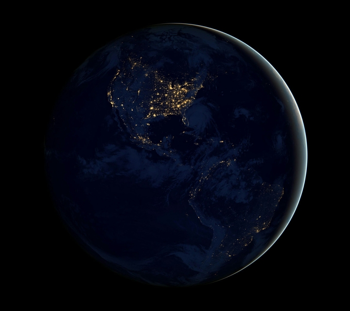 the earth with a little bit light
