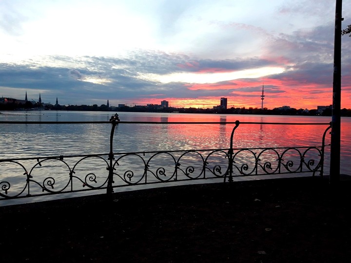 very beautiful sunset in Germany