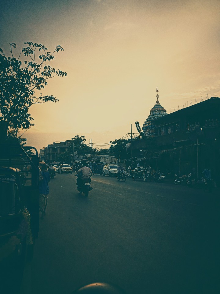 Dawn in a small city.