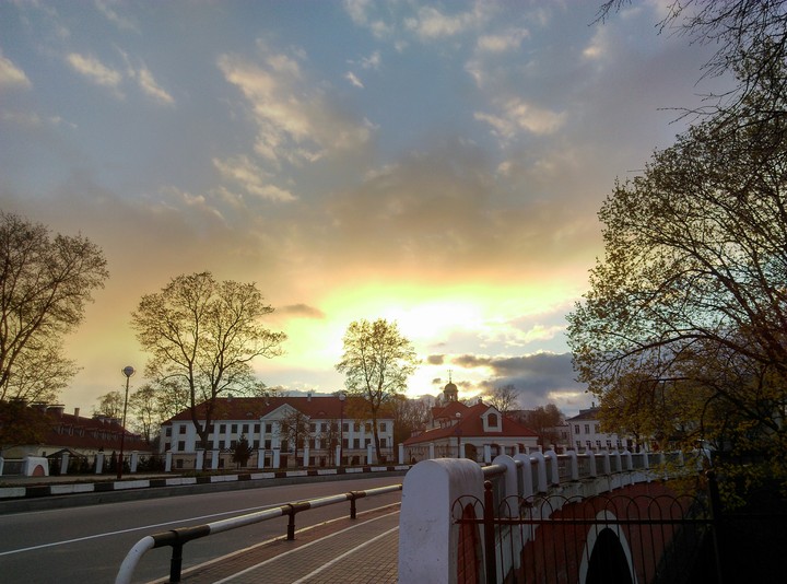 Orange sky in Grodno