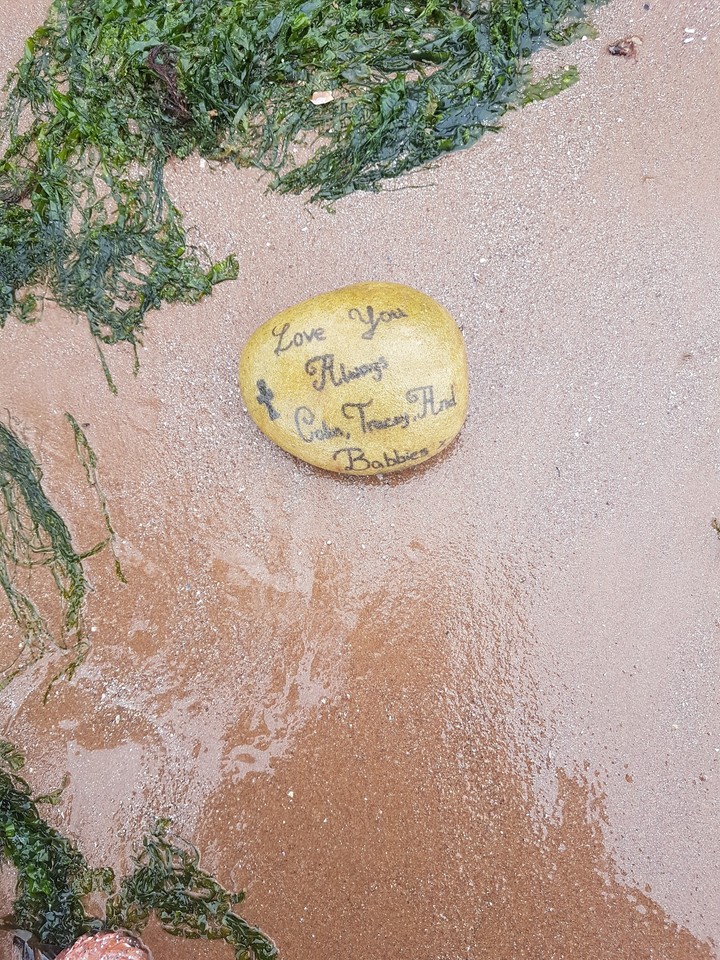 memory stone washed up on beach