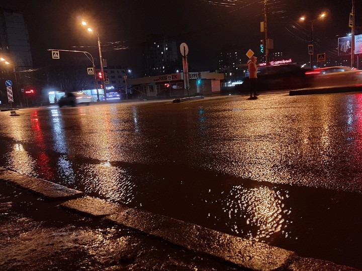 Auto street after the rain