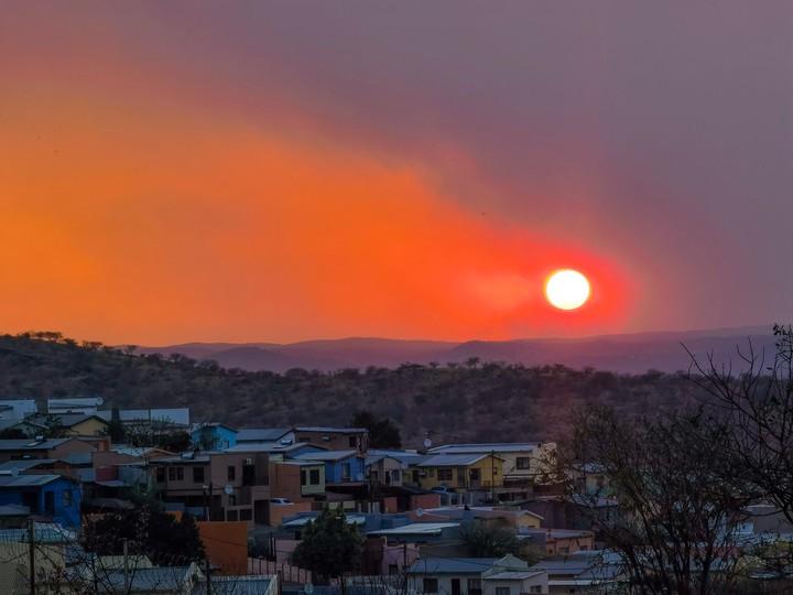 Burning sunset Namibia
