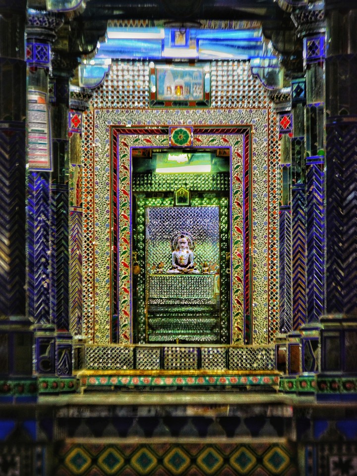 Majestic Jain Temple interiors, Udaipur, India