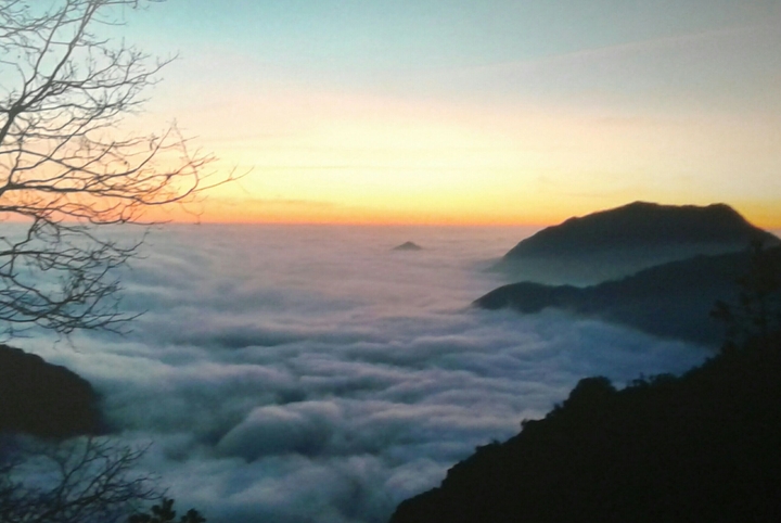 sunset over clouds