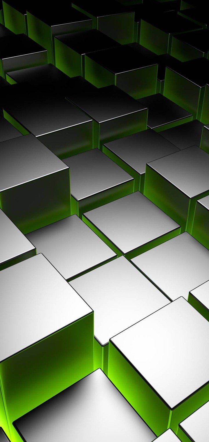 cubes green and gray