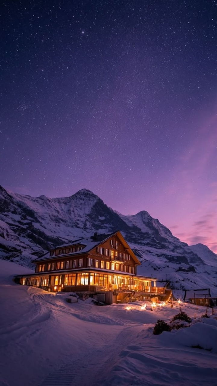 cottage, snow Hintergrundbilder