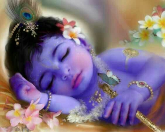 baby krishna sleeping