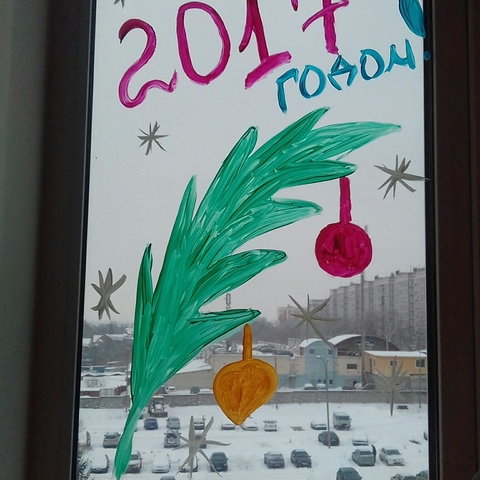 рисунок на стекле