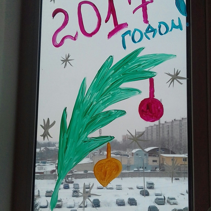 рисунок на стекле