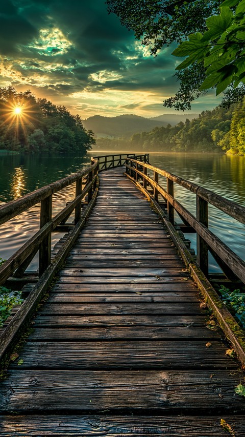 fonds d'écran sunrise, boardwalk