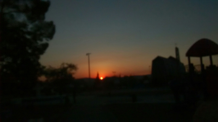Atardecer en el parque.