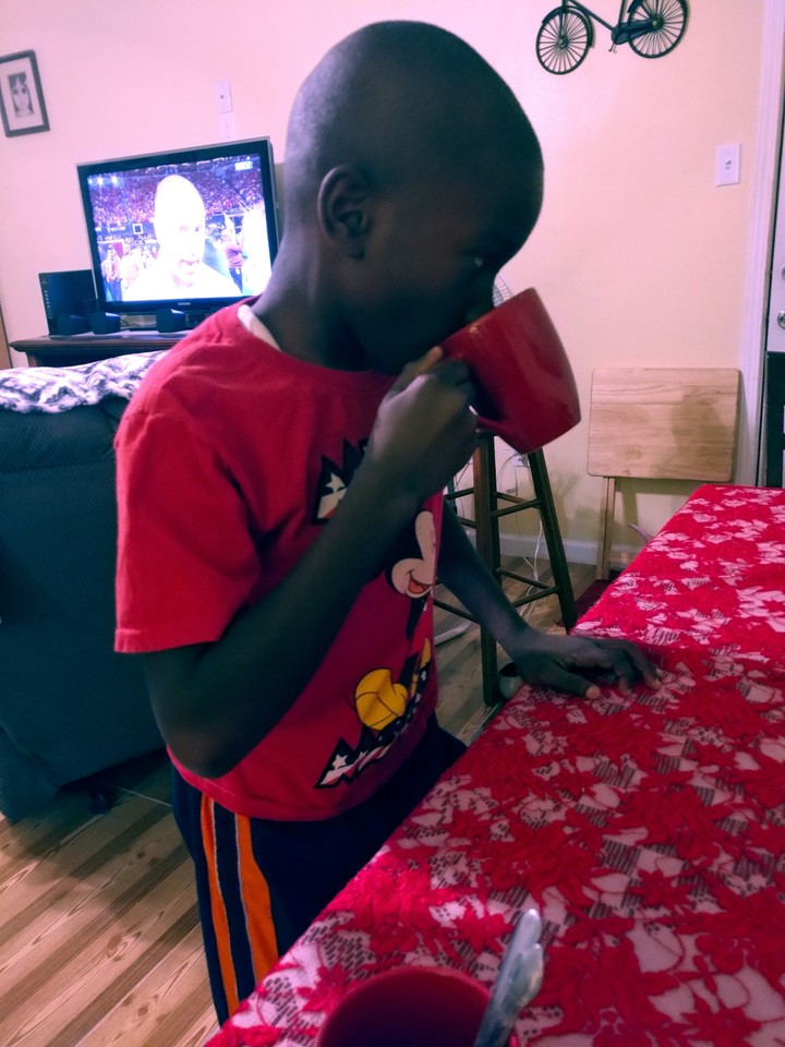 Sipping some hot cocoa!