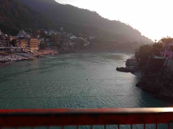 Rishikesh India. A view from Laxman Jhulla ( Bridge).