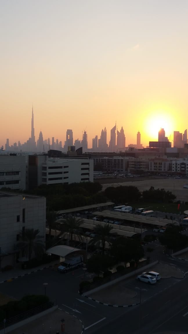 Dubai city sunset