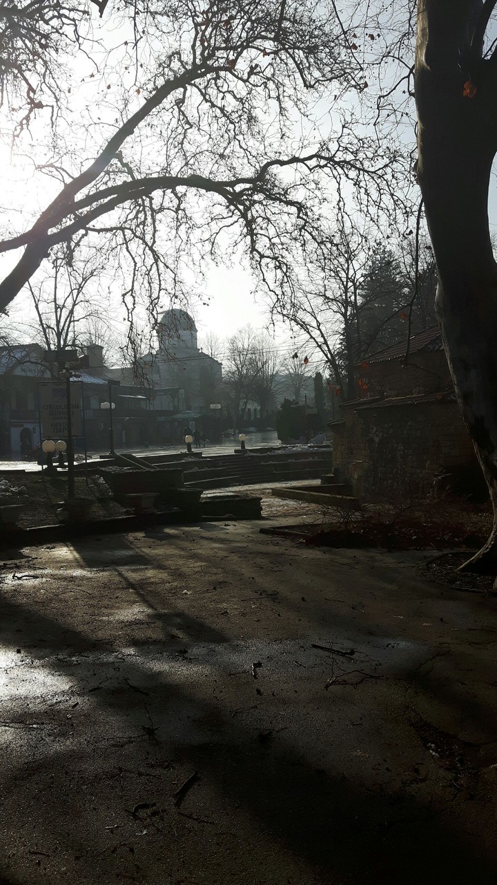 Town at early spring