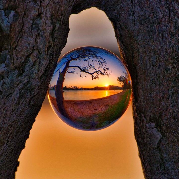 Lensball sunset