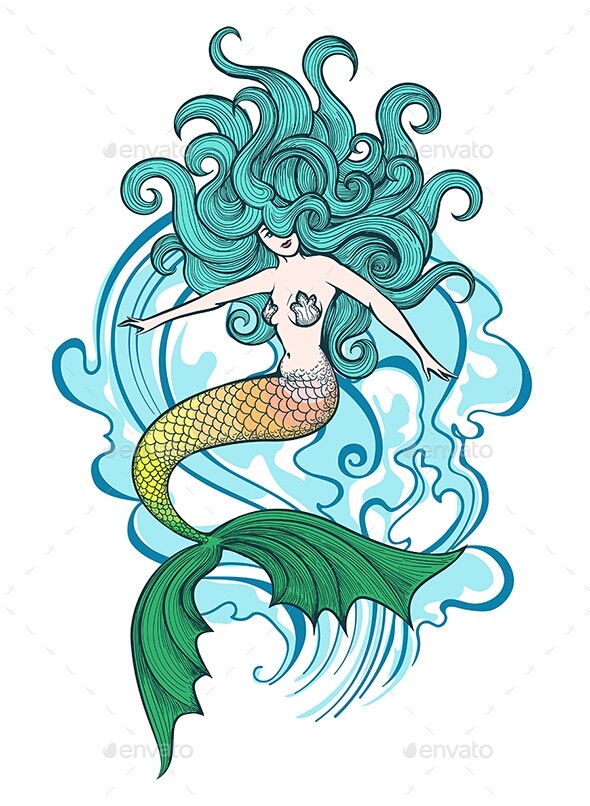 Swimming mermaid