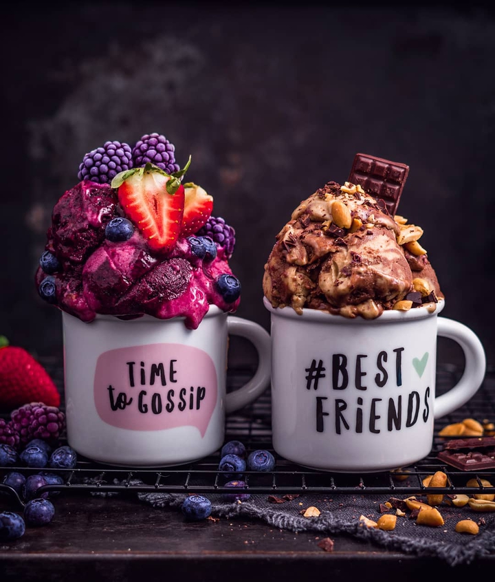 Berry Nicecream and Chocolate peanut Nicecream