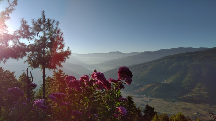 Mountains and Valley in Paro Bhutan