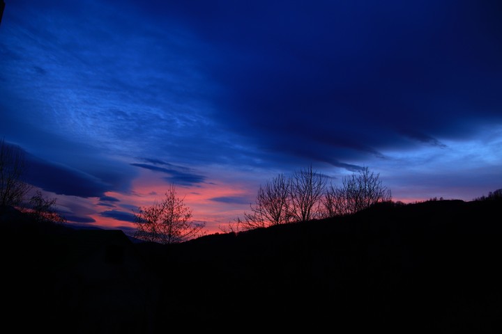sunset with lenticular clouds